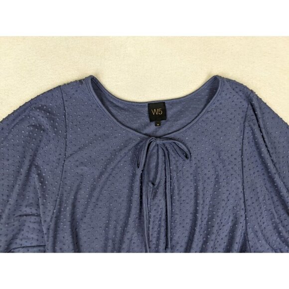 W5 Women's Top Size Medium Purple Stretch Knit Short Sleeve Bohemian - Picture 3 of 9